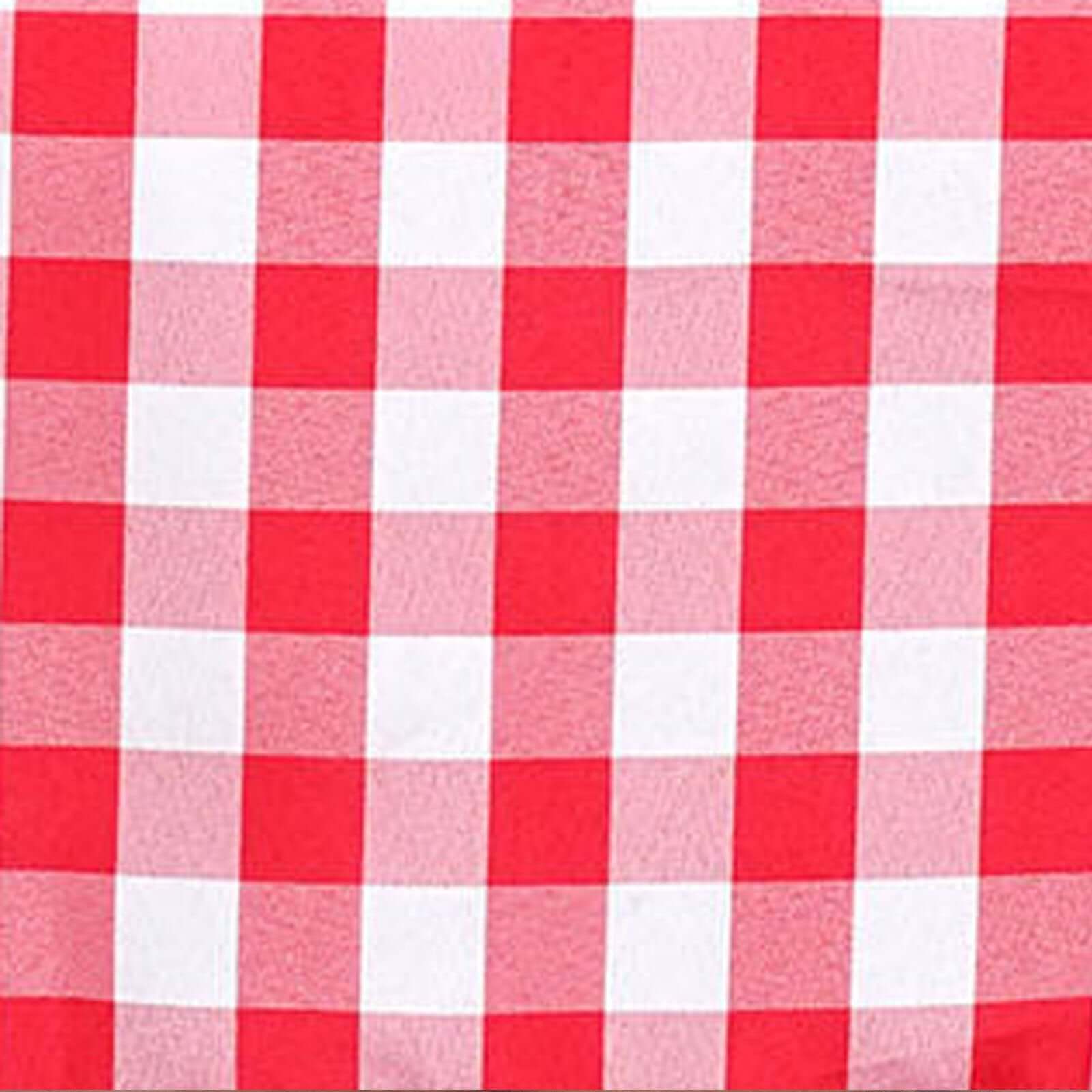 Polyester 54"x54" Square Tablecloth White/Red - Checkered Buffalo Plaid Design for Casual Table Settings - Linen Luxes