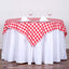 Polyester 54"x54" Square Tablecloth White/Red - Checkered Buffalo Plaid Design for Casual Table Settings - Linen Luxes