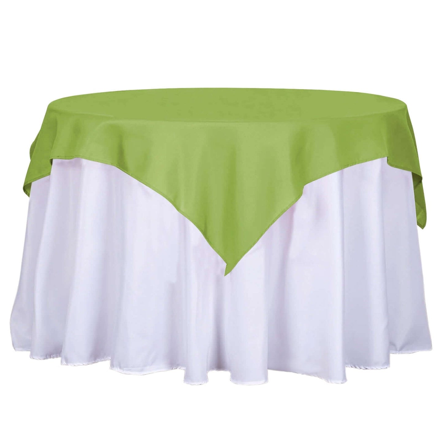 Polyester 54"x54" Table Overlay Square Tablecloth Apple Green - Wrinkle - Resistant & Durable Table Cover - Linen Luxes