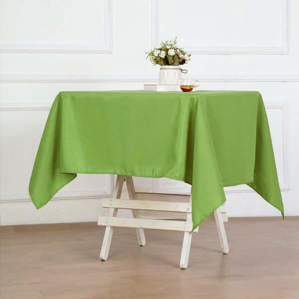 Polyester 54"x54" Table Overlay Square Tablecloth Apple Green - Wrinkle - Resistant & Durable Table Cover - Linen Luxes
