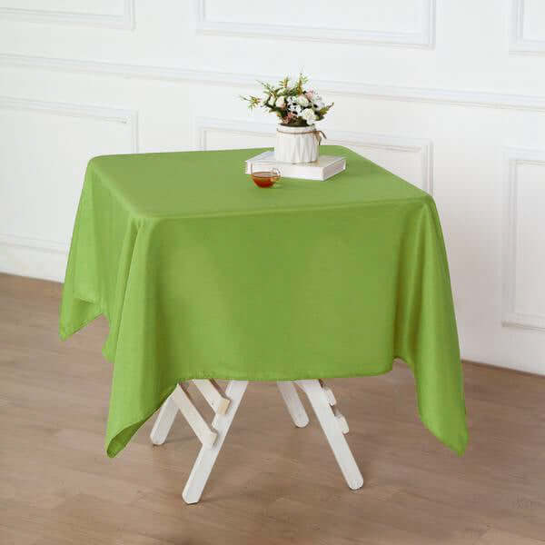Polyester 54"x54" Table Overlay Square Tablecloth Apple Green - Wrinkle - Resistant & Durable Table Cover - Linen Luxes
