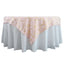 Polyester 54"x54" Table Overlay Square Tablecloth Blush with Gold Foil Geometric Pattern - Wrinkle-Resistant & Durable Table Topper