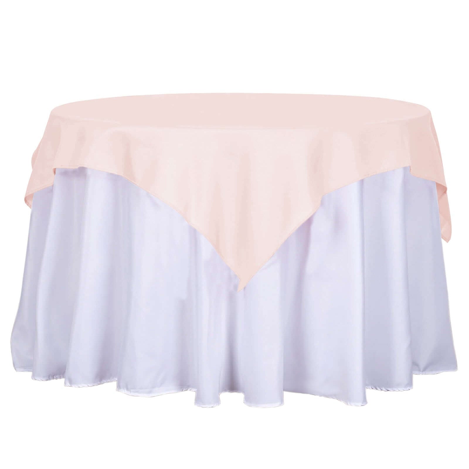 Polyester 54"x54" Table Overlay Square Tablecloth Blush - Wrinkle - Resistant & Durable Table Cover - Linen Luxes