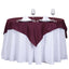 Polyester 54"x54" Table Overlay Square Tablecloth Burgundy - Wrinkle - Resistant & Durable Table Cover - Linen Luxes