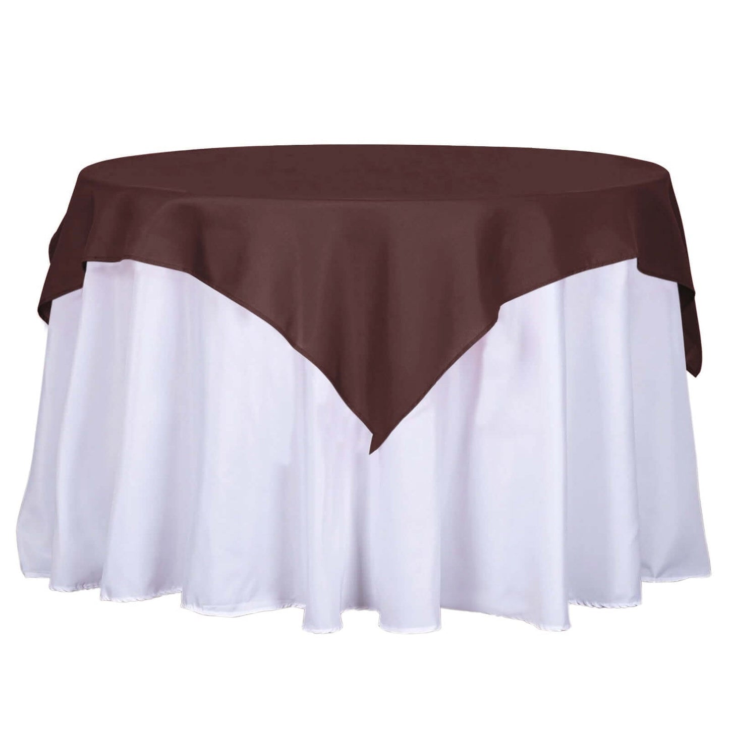 Polyester 54"x54" Table Overlay Square Tablecloth Chocolate - Wrinkle - Resistant & Durable Table Cover - Linen Luxes