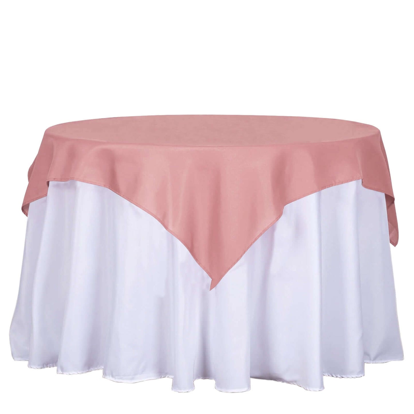 Polyester 54"x54" Table Overlay Square Tablecloth Dusty Rose - Wrinkle - Resistant & Durable Table Cover - Linen Luxes