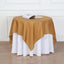 Polyester 54"x54" Table Overlay Square Tablecloth Gold - Wrinkle - Resistant & Durable Table Cover for Events - Linen Luxes