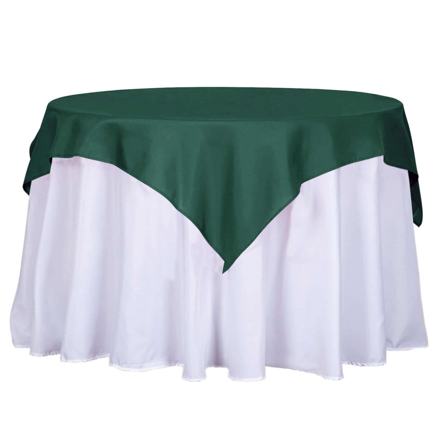 Polyester 54"x54" Table Overlay Square Tablecloth Hunter Emerald Green - Wrinkle - Resistant & Durable Table Cover - Linen Luxes