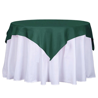 Polyester 54"x54" Table Overlay Square Tablecloth Hunter Emerald Green - Wrinkle - Resistant & Durable Table Cover - Linen Luxes