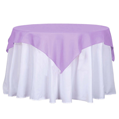 Polyester 54"x54" Table Overlay Square Tablecloth Lavender Lilac - Wrinkle-Resistant & Durable Table Cover