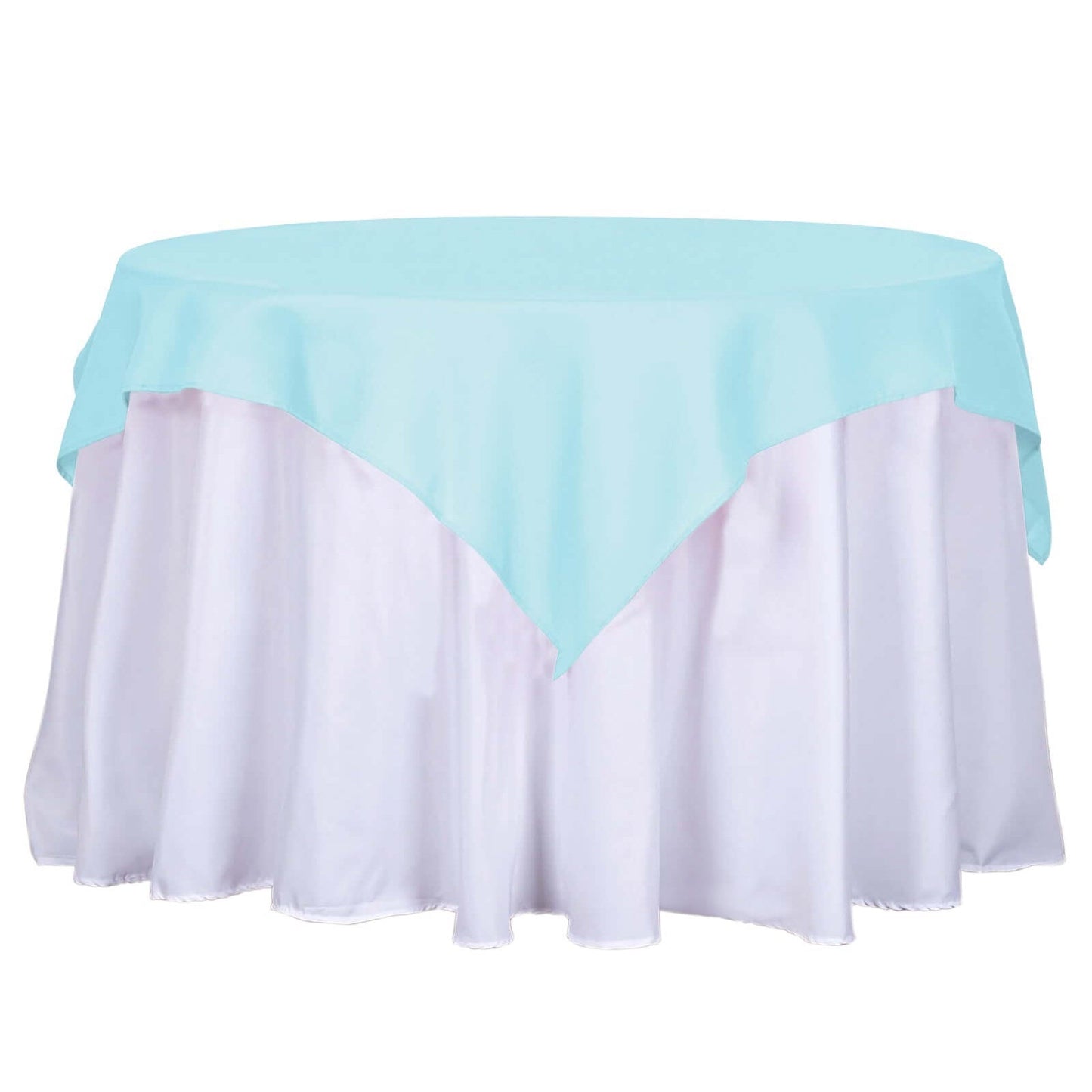 Polyester 54"x54" Table Overlay Square Tablecloth Light Blue - Wrinkle - Resistant & Durable Table Cover - Linen Luxes