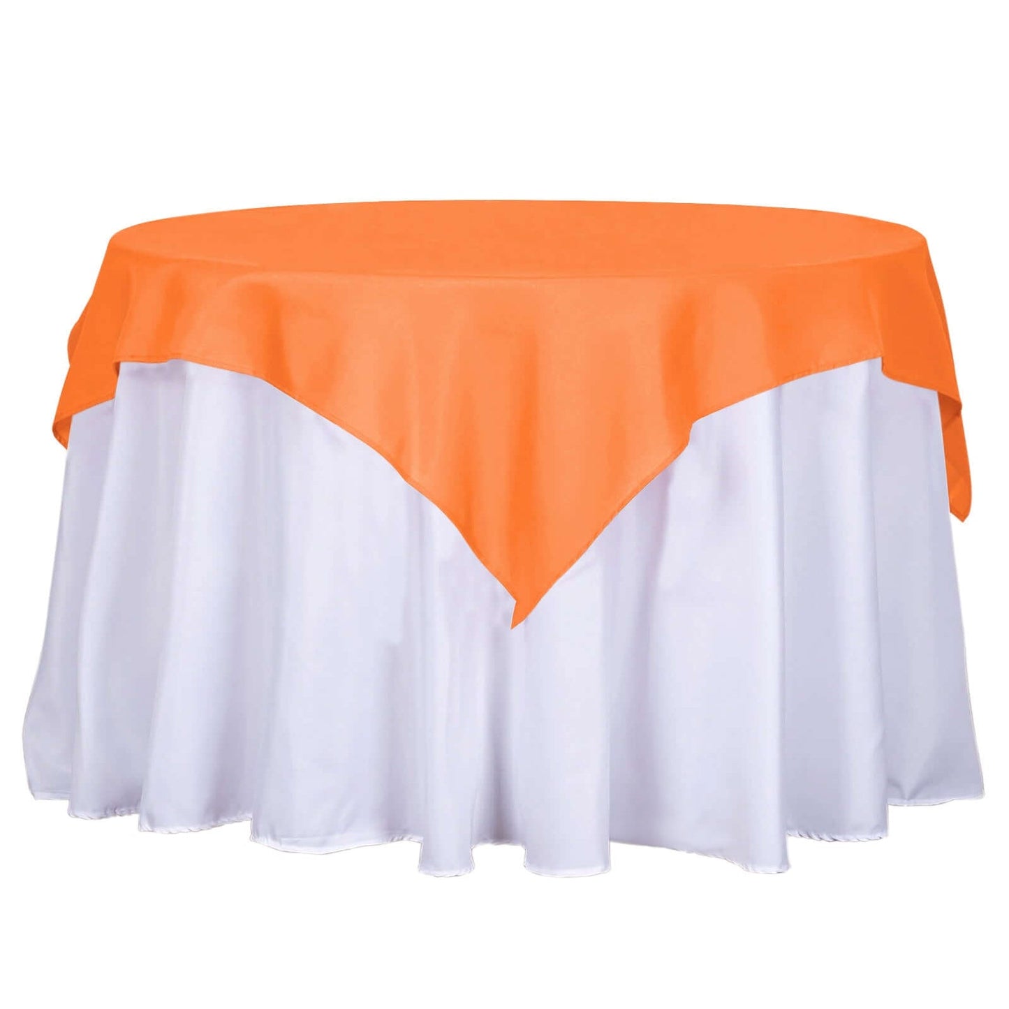 Polyester 54"x54" Table Overlay Square Tablecloth Orange - Wrinkle - Resistant & Durable Table Cover - Linen Luxes