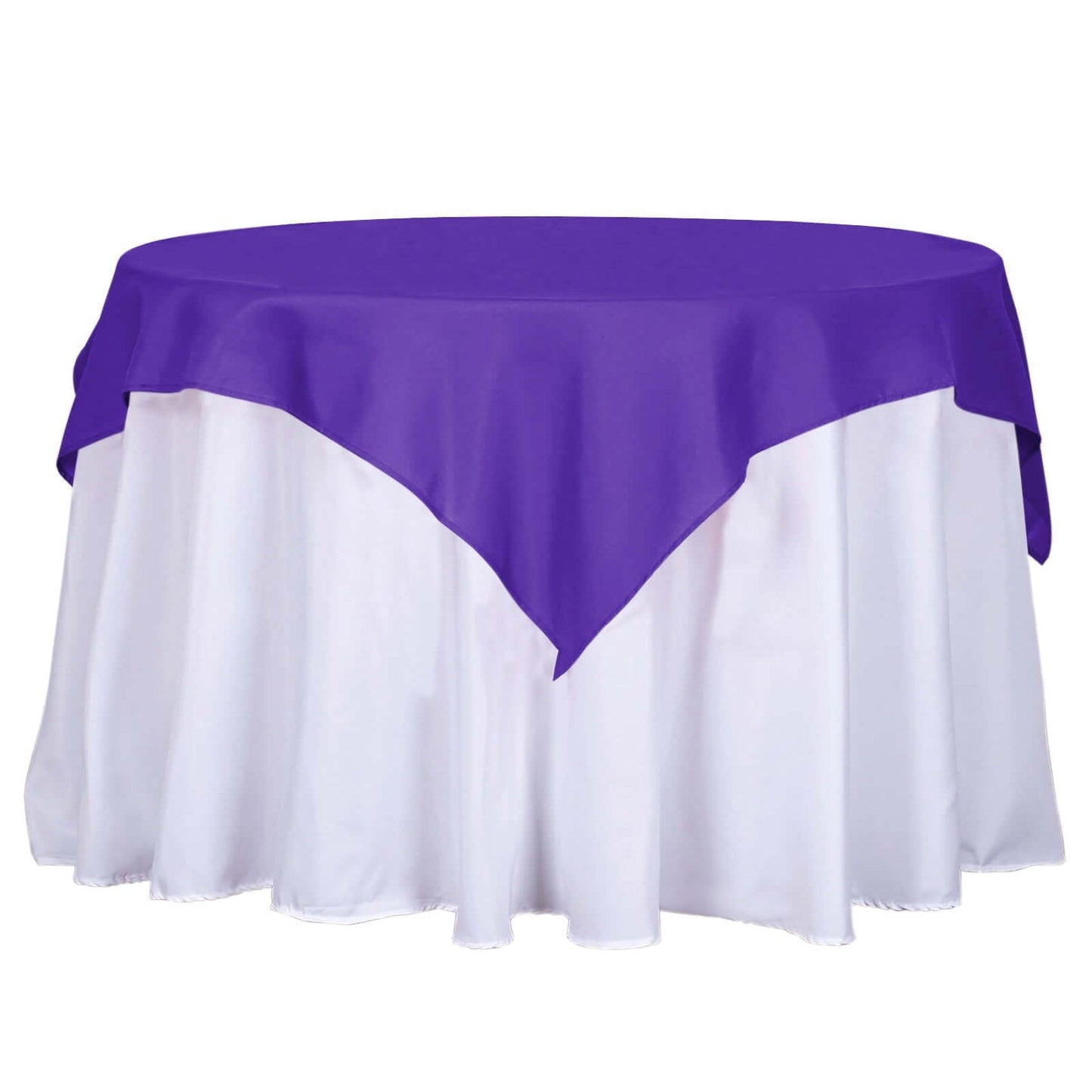 Polyester 54"x54" Table Overlay Square Tablecloth Purple - Wrinkle - Resistant & Durable Table Cover - Linen Luxes