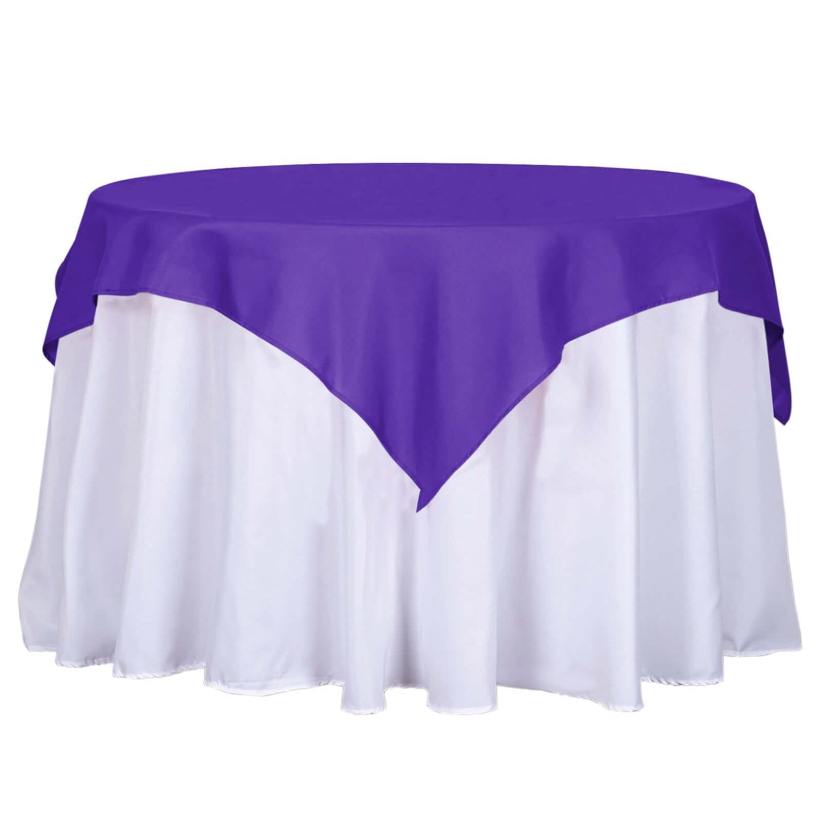 Polyester 54"x54" Table Overlay Square Tablecloth Purple - Wrinkle - Resistant & Durable Table Cover - Linen Luxes