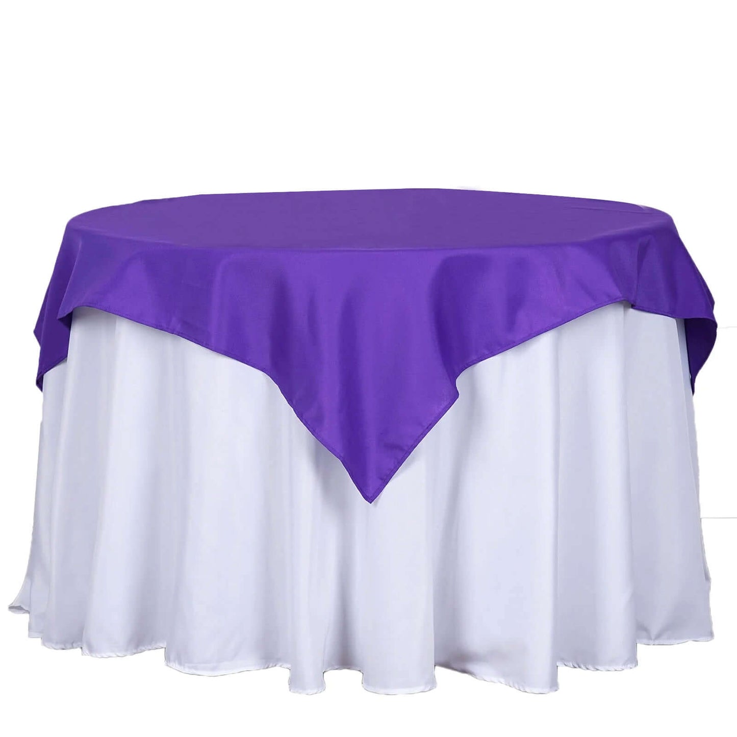 Polyester 54"x54" Table Overlay Square Tablecloth Purple - Wrinkle - Resistant & Durable Table Cover - Linen Luxes