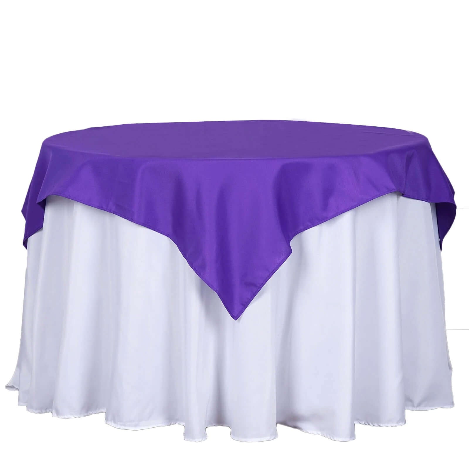 Polyester 54"x54" Table Overlay Square Tablecloth Purple - Wrinkle - Resistant & Durable Table Cover - Linen Luxes