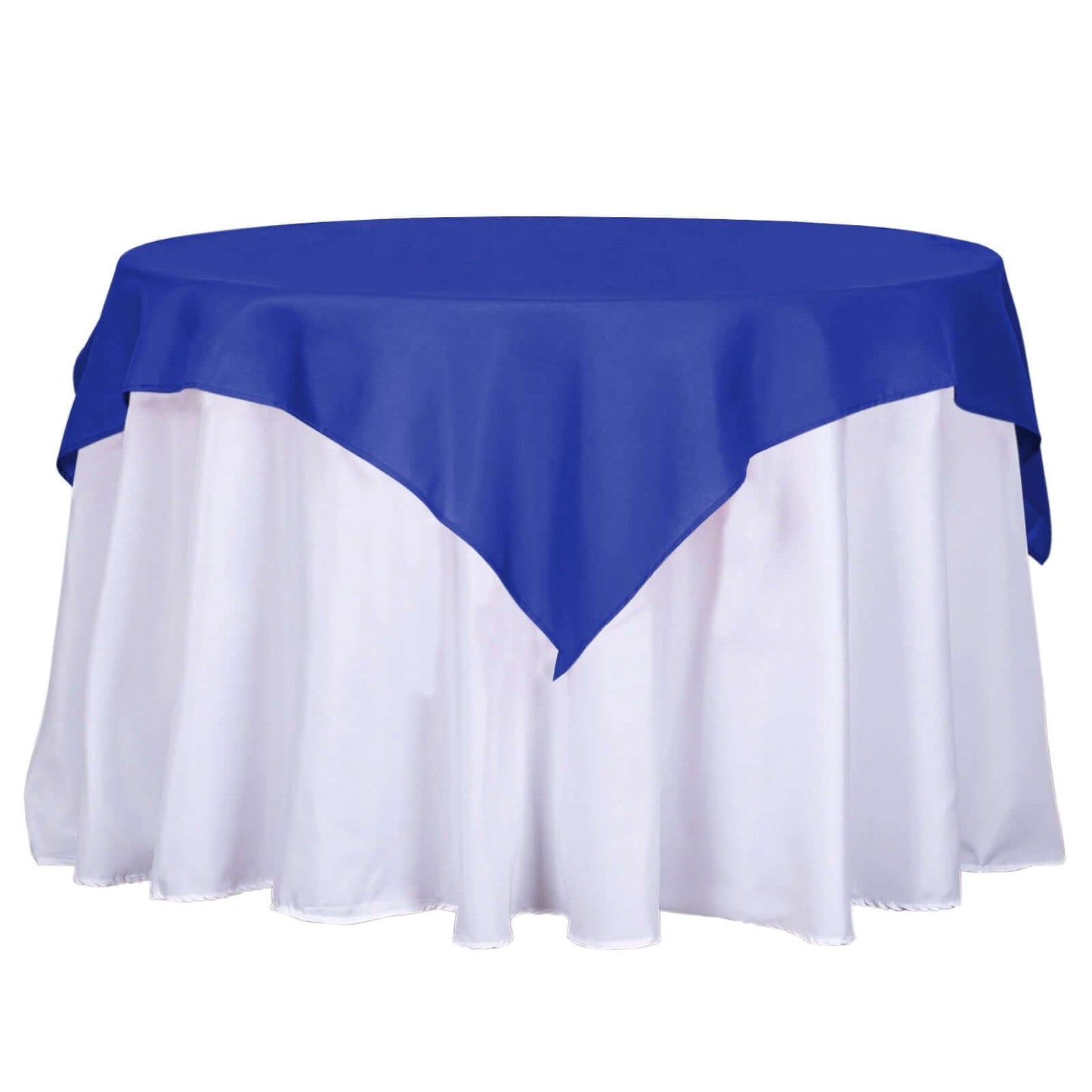 Polyester 54"x54" Table Overlay Square Tablecloth Royal Blue - Wrinkle - Resistant & Durable Table Cover - Linen Luxes