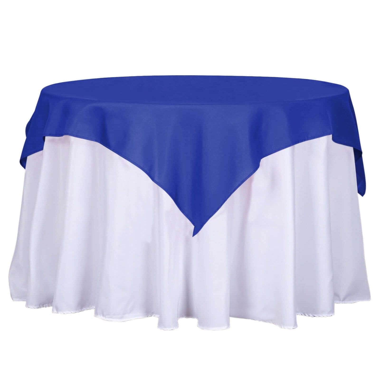 Polyester 54"x54" Table Overlay Square Tablecloth Royal Blue - Wrinkle - Resistant & Durable Table Cover - Linen Luxes
