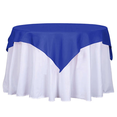 Polyester 54"x54" Table Overlay Square Tablecloth Royal Blue - Wrinkle - Resistant & Durable Table Cover - Linen Luxes