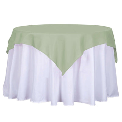Polyester 54"x54" Table Overlay Square Tablecloth Sage Green - Wrinkle-Resistant & Durable Table Cover