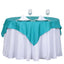 Polyester 54"x54" Table Overlay Square Tablecloth Turquoise - Wrinkle - Resistant & Durable Table Cover - Linen Luxes