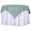 Polyester 54"x54" Table Overlay Square Tablecloth White/Green - Checkered Buffalo Plaid Design for Casual Table Settings