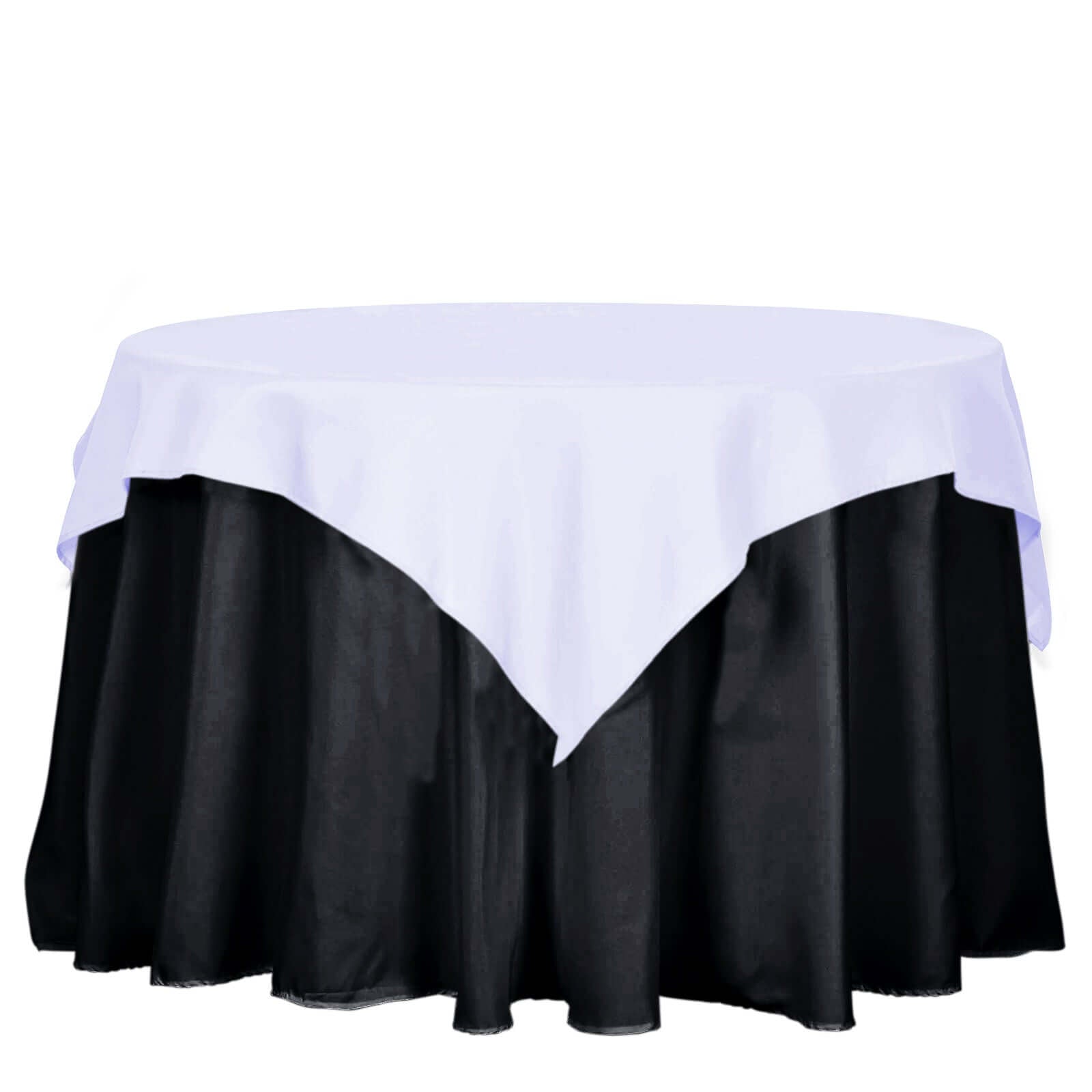 Polyester 54"x54" Table Overlay Square Tablecloth White - Wrinkle - Resistant & Durable Table Cover for Events - Linen Luxes