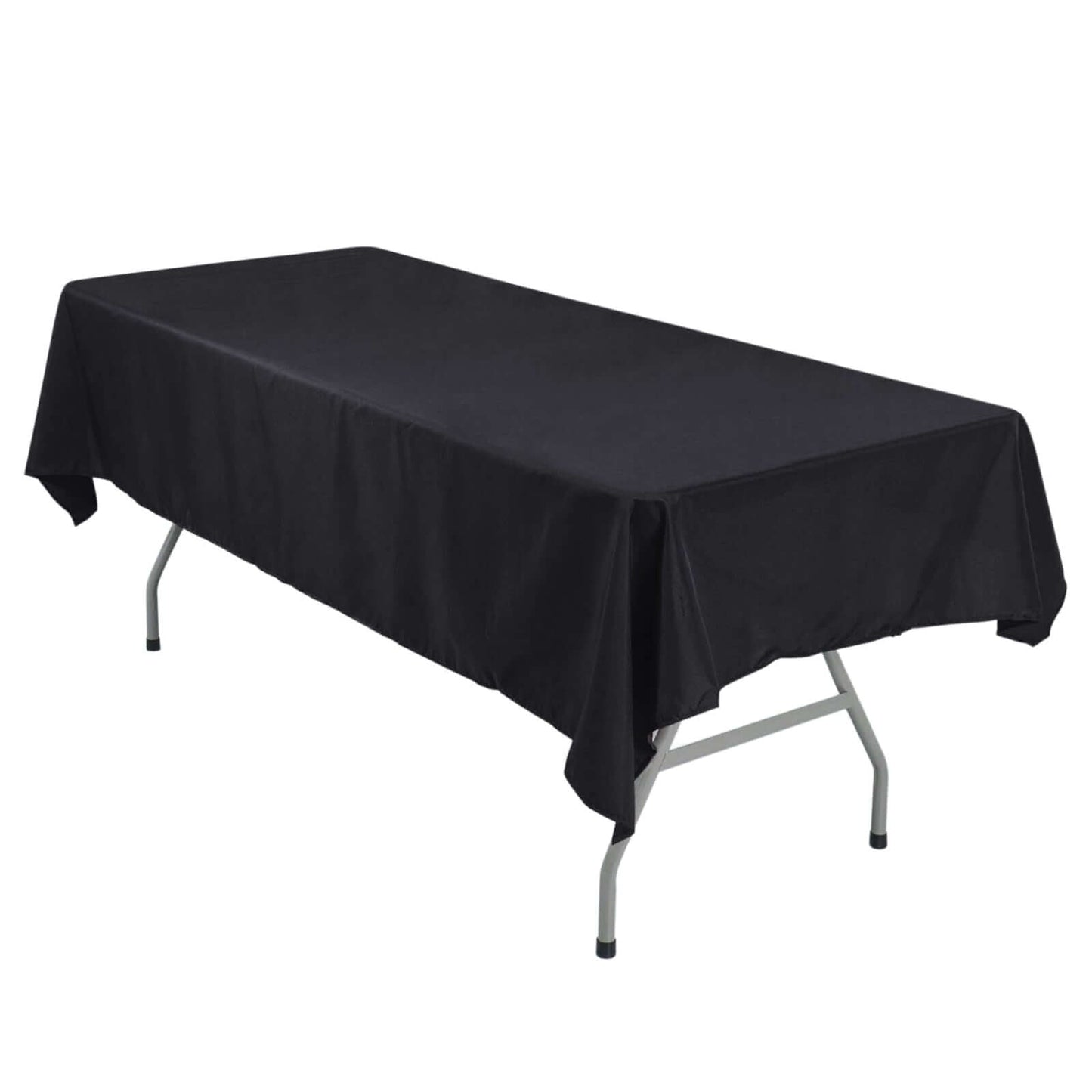 Polyester 54"x96" Rectangle Tablecloth Black - Wrinkle - Resistant & Easy - to - Care Table Cover - Linen Luxes