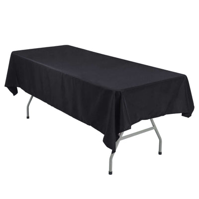Polyester 54"x96" Rectangle Tablecloth Black - Wrinkle - Resistant & Easy - to - Care Table Cover - Linen Luxes