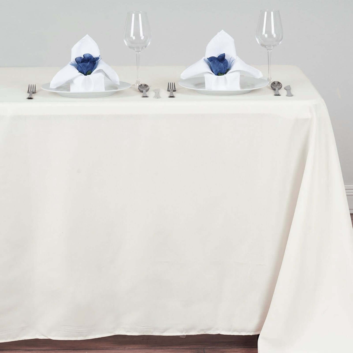Polyester 54"x96" Rectangle Tablecloth Ivory - Wrinkle - Resistant & Easy - to - Care Table Cover - Linen Luxes