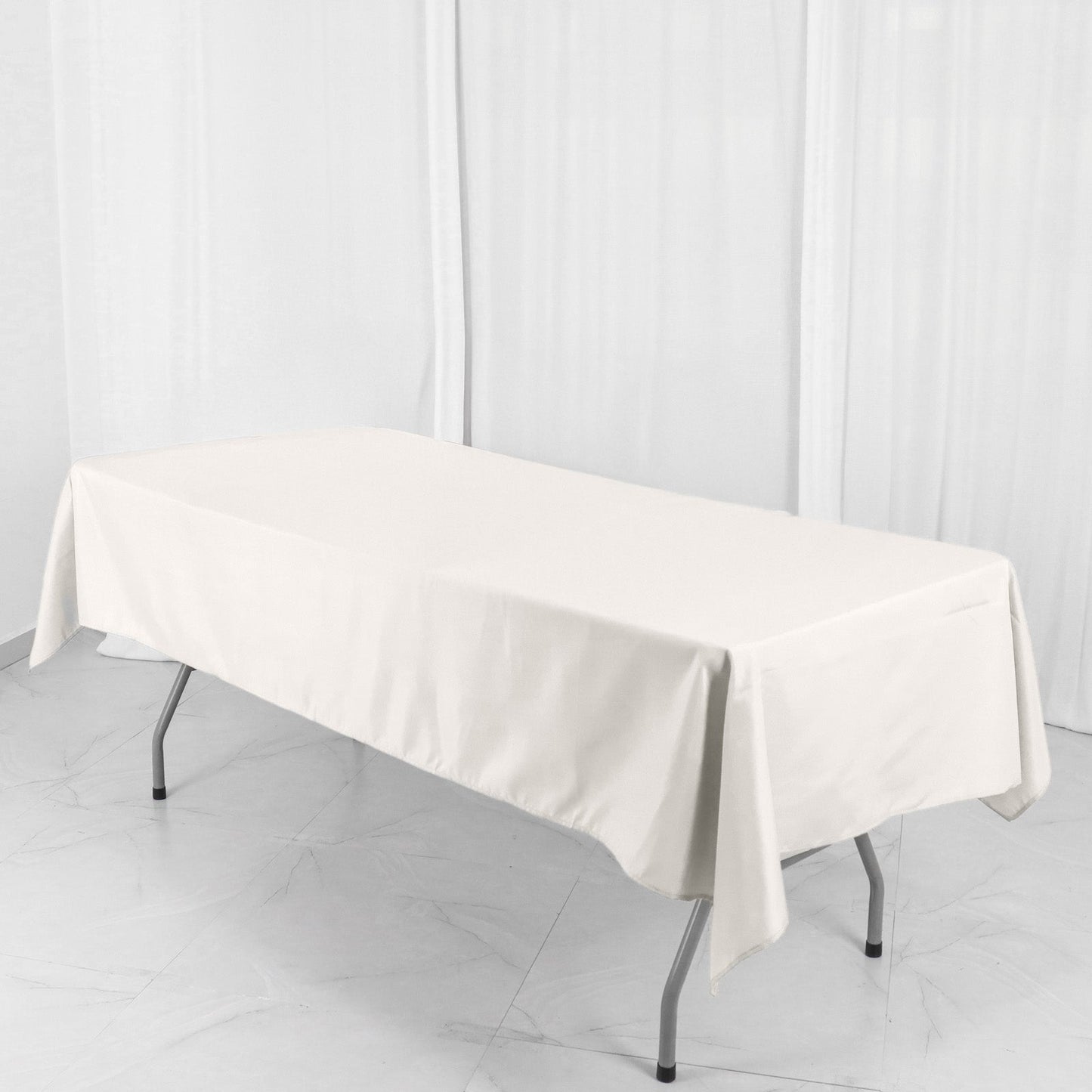 Polyester 54"x96" Rectangle Tablecloth Ivory - Wrinkle - Resistant & Easy - to - Care Table Cover - Linen Luxes
