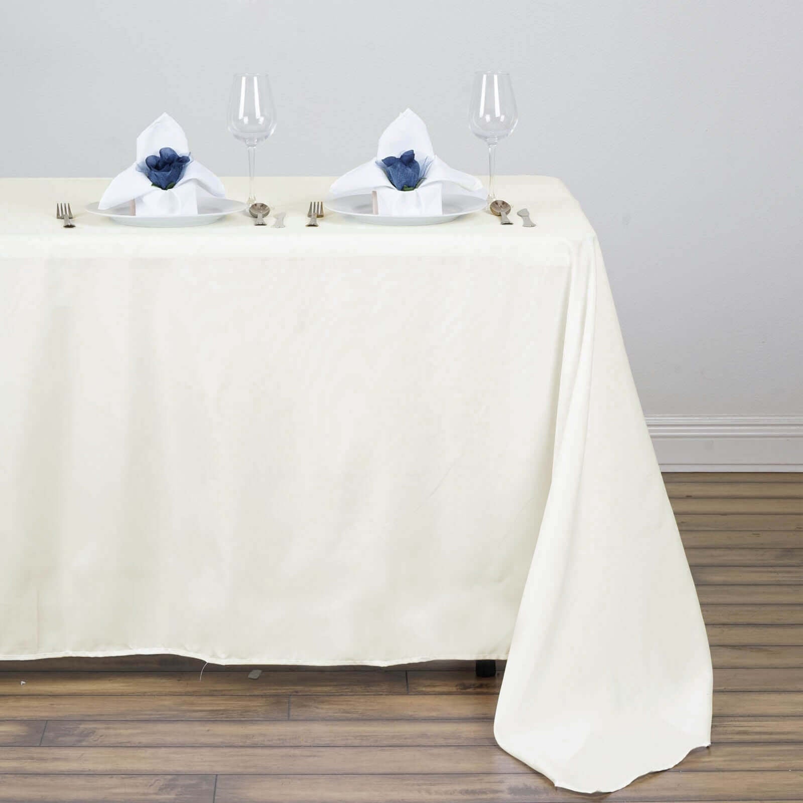 Polyester 54"x96" Rectangle Tablecloth Ivory - Wrinkle - Resistant & Easy - to - Care Table Cover - Linen Luxes