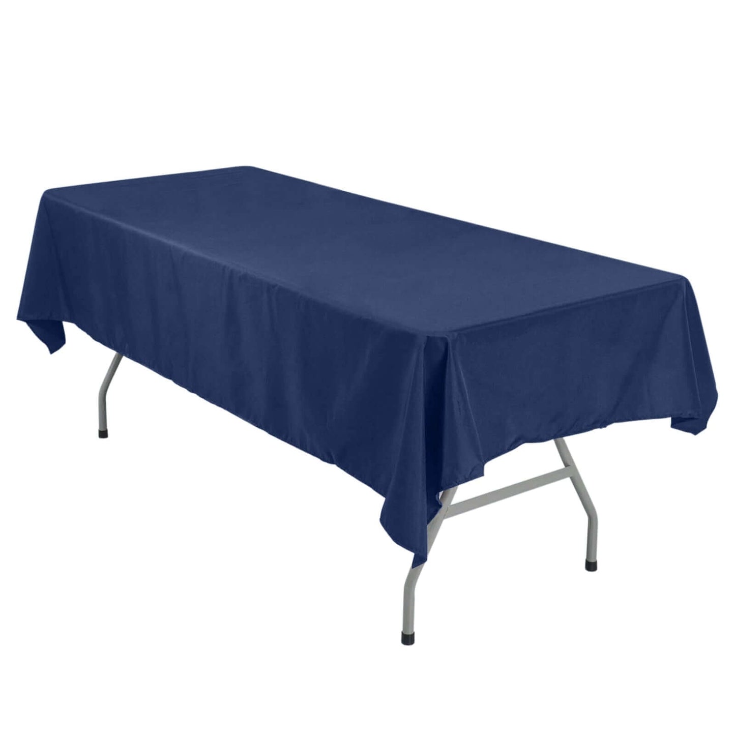 Polyester 54"x96" Rectangle Tablecloth Navy Blue - Wrinkle - Resistant & Easy - to - Care Table Cover - Linen Luxes