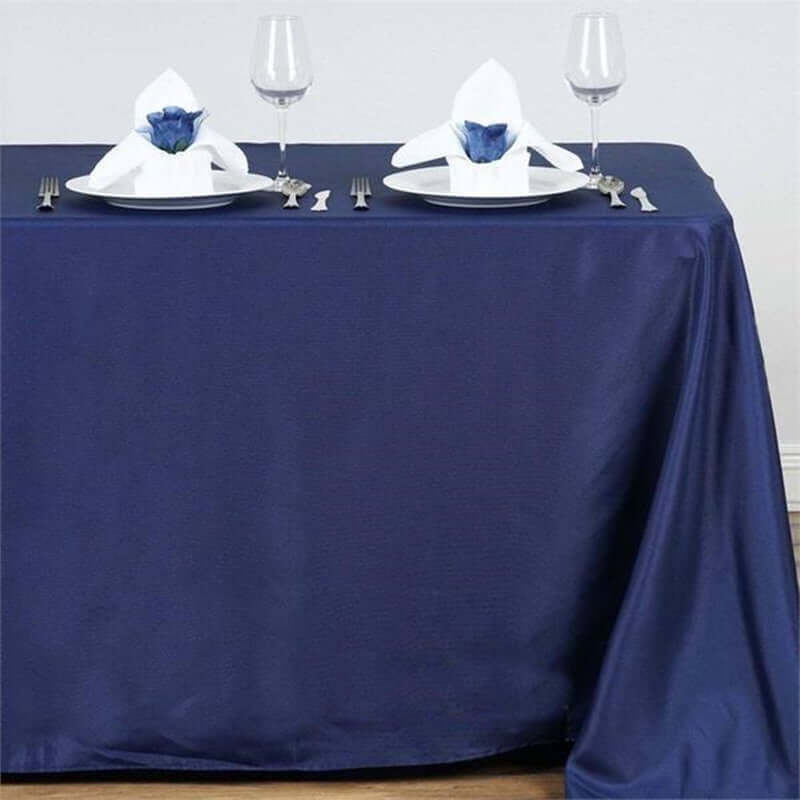 Polyester 54"x96" Rectangle Tablecloth Navy Blue - Wrinkle - Resistant & Easy - to - Care Table Cover - Linen Luxes
