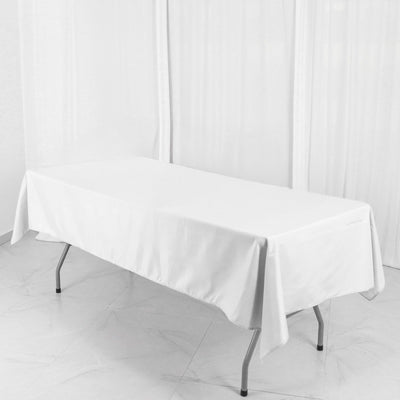 Polyester 54"x96" Rectangle Tablecloth White - Wrinkle - Resistant & Easy - to - Care Table Cover for Weddings & Events - Linen Luxes