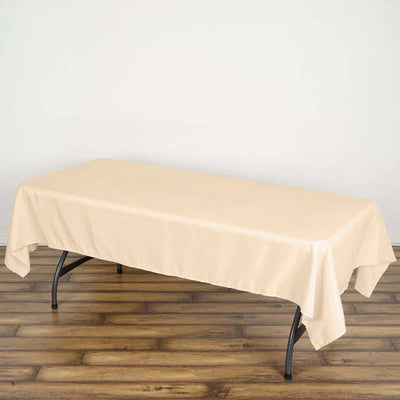 Polyester 60"x102" Rectangle Tablecloth Beige - Durable and Stylish Table Cover - Linen Luxes