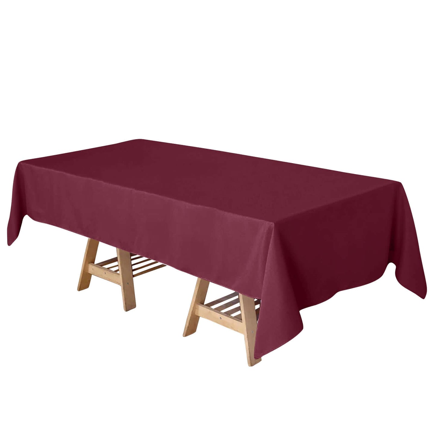 Polyester 60"x102" Rectangle Tablecloth Burgundy - Durable and Stylish Table Cover - Linen Luxes