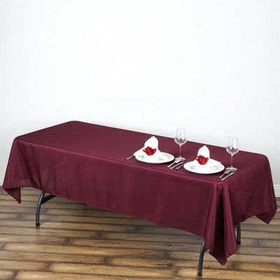 Polyester 60"x102" Rectangle Tablecloth Burgundy - Durable and Stylish Table Cover - Linen Luxes
