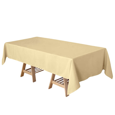 Polyester 60"x102" Rectangle Tablecloth Champagne - Durable and Stylish Table Cover - Linen Luxes