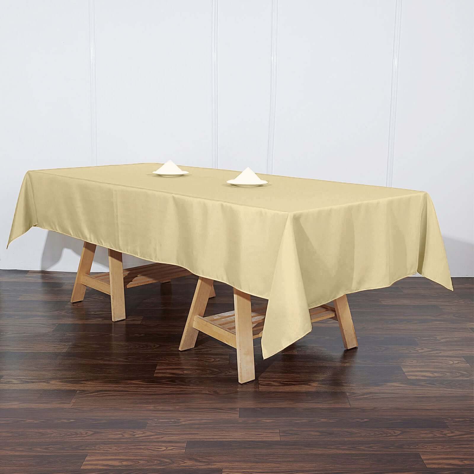 Polyester 60"x102" Rectangle Tablecloth Champagne - Durable and Stylish Table Cover - Linen Luxes