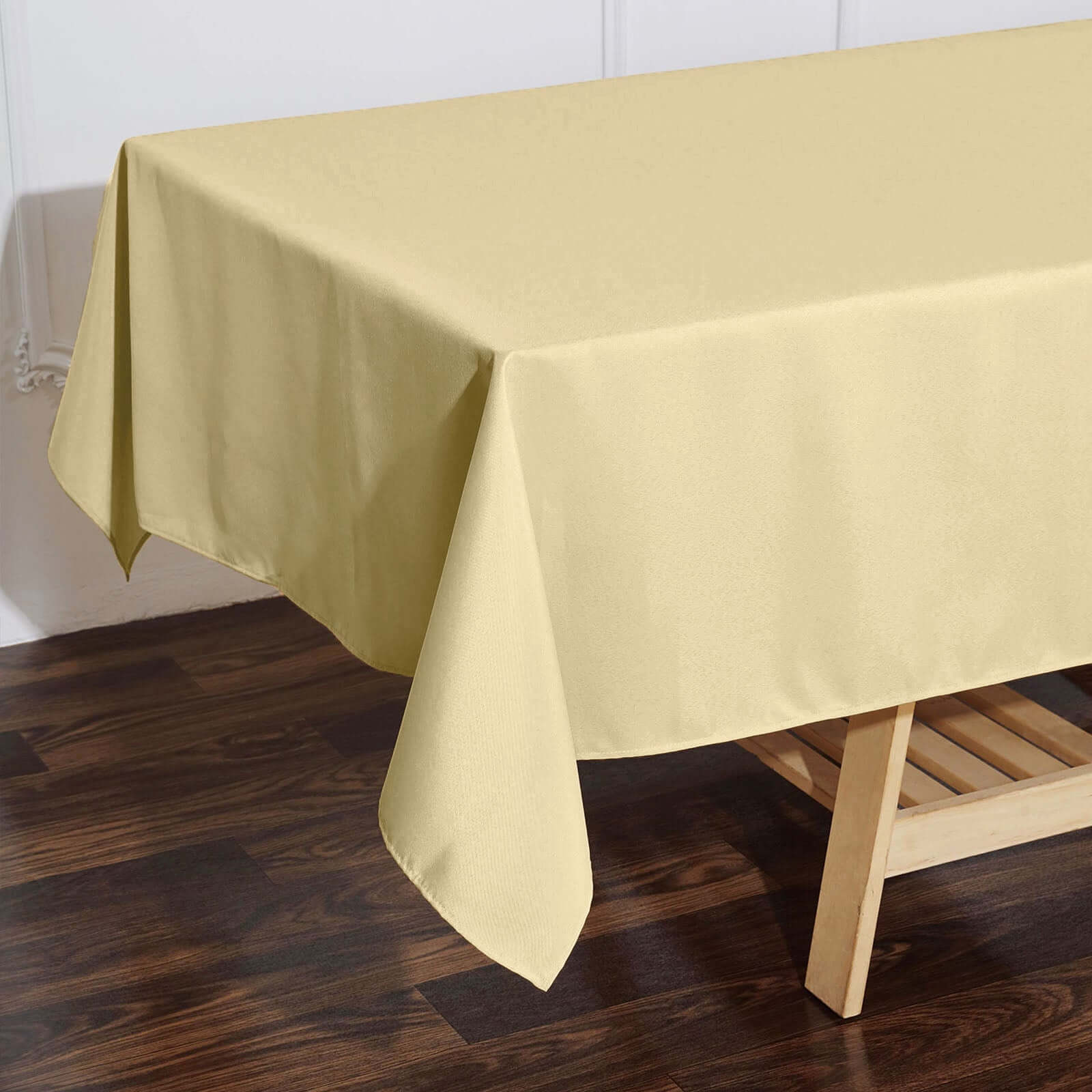 Polyester 60"x102" Rectangle Tablecloth Champagne - Durable and Stylish Table Cover - Linen Luxes
