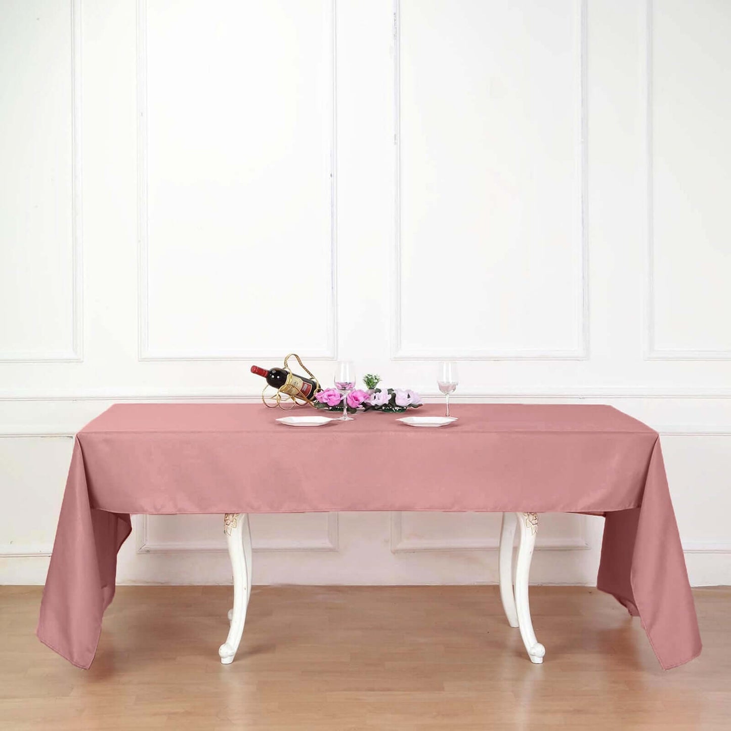 Polyester 60"x102" Rectangle Tablecloth Dusty Rose - Durable and Stylish Table Cover - Linen Luxes