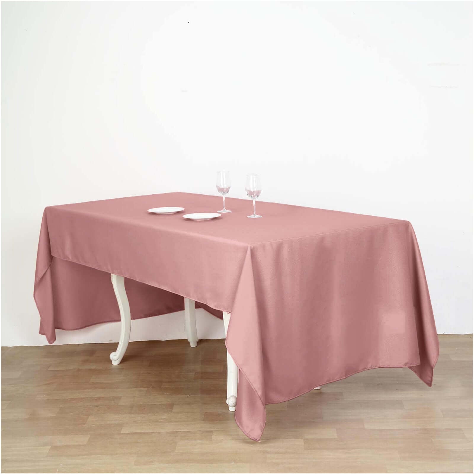 Polyester 60"x102" Rectangle Tablecloth Dusty Rose - Durable and Stylish Table Cover - Linen Luxes