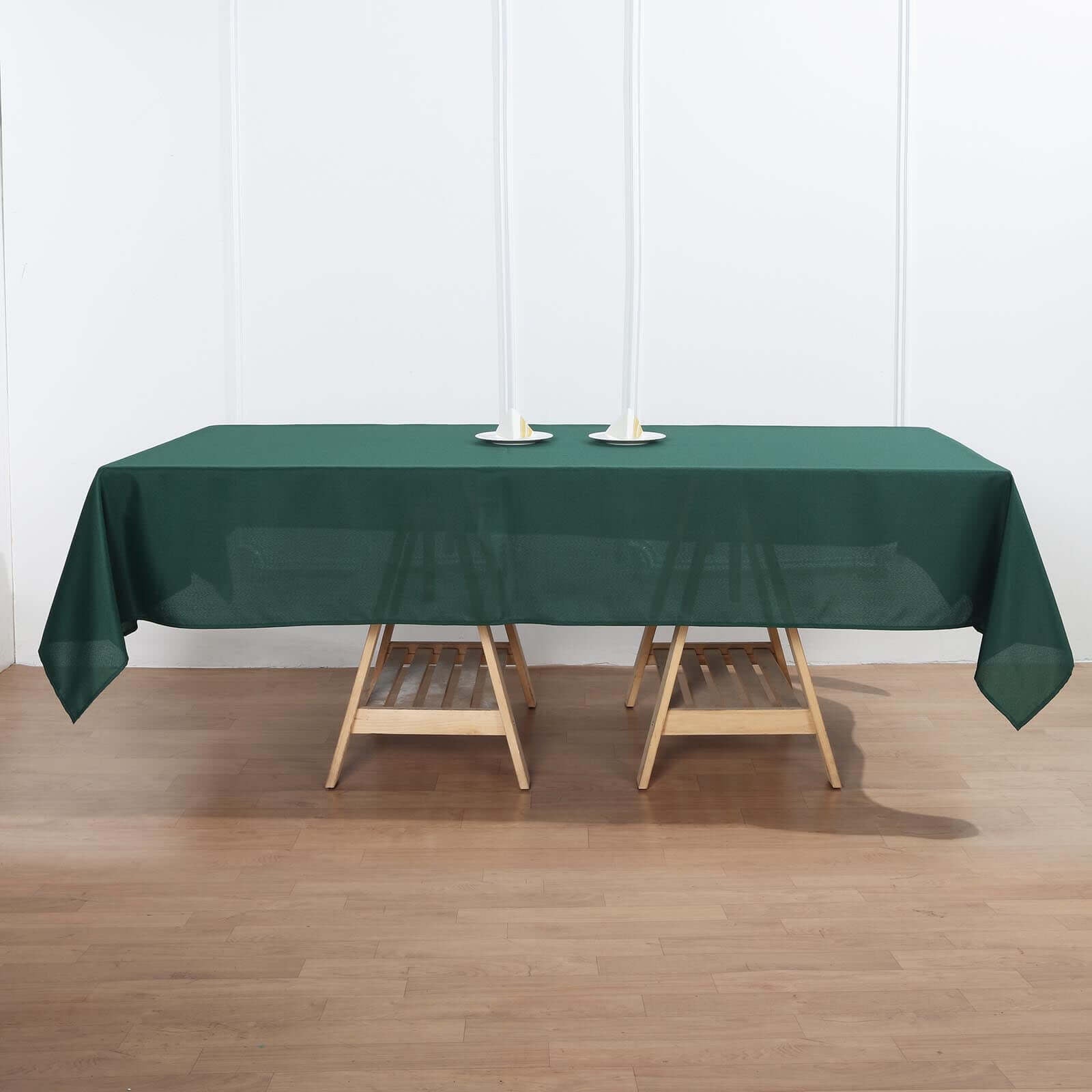 Polyester 60"x102" Rectangle Tablecloth Hunter Emerald Green - Durable and Stylish Table Cover - Linen Luxes