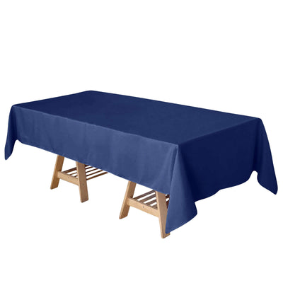 Polyester 60"x102" Rectangle Tablecloth Navy Blue - Durable and Stylish Table Cover