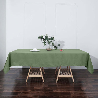Polyester 60"x102" Rectangle Tablecloth Olive Green - Durable and Stylish Table Cover - Linen Luxes