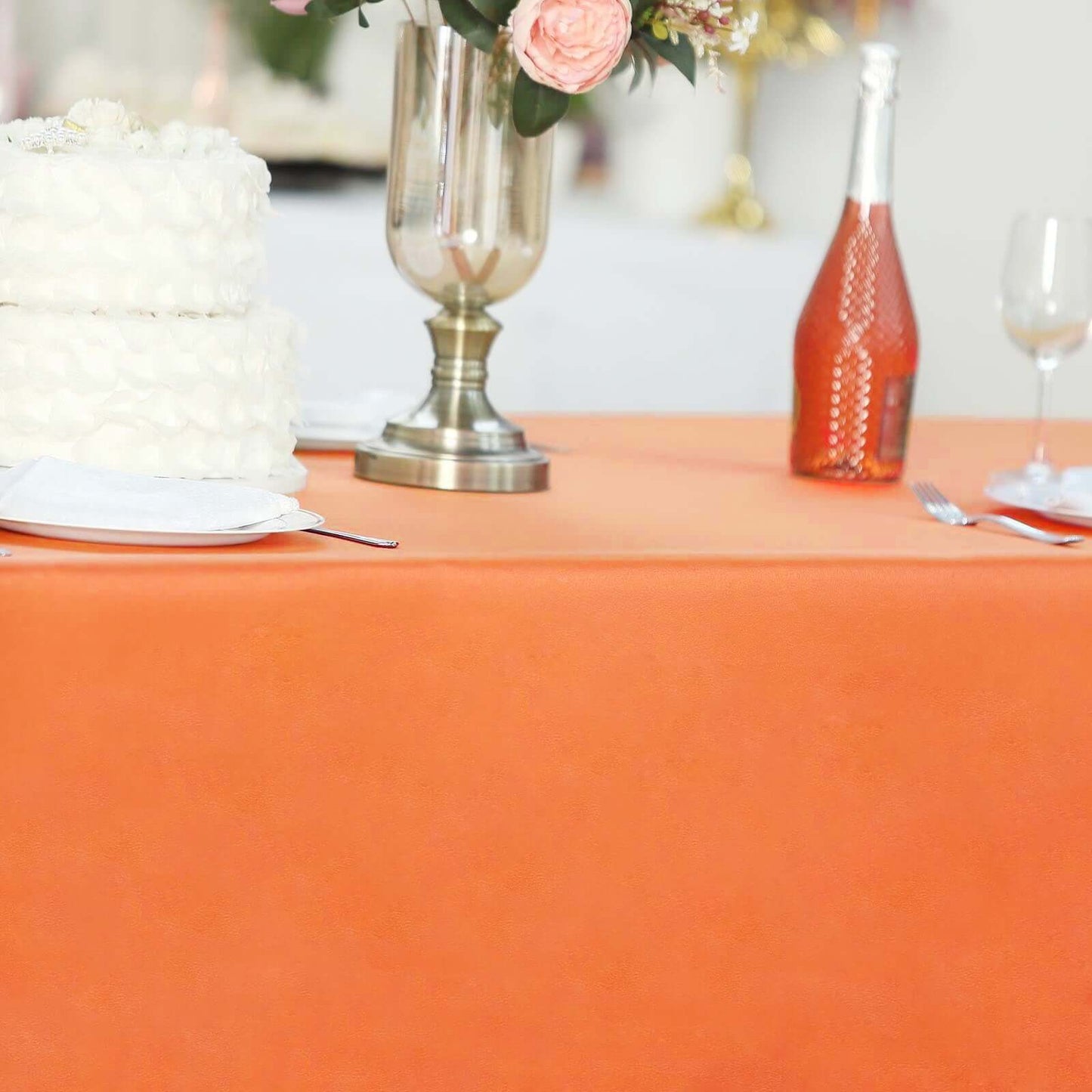 Polyester 60"x102" Rectangle Tablecloth Orange - Durable and Stylish Table Cover - Linen Luxes