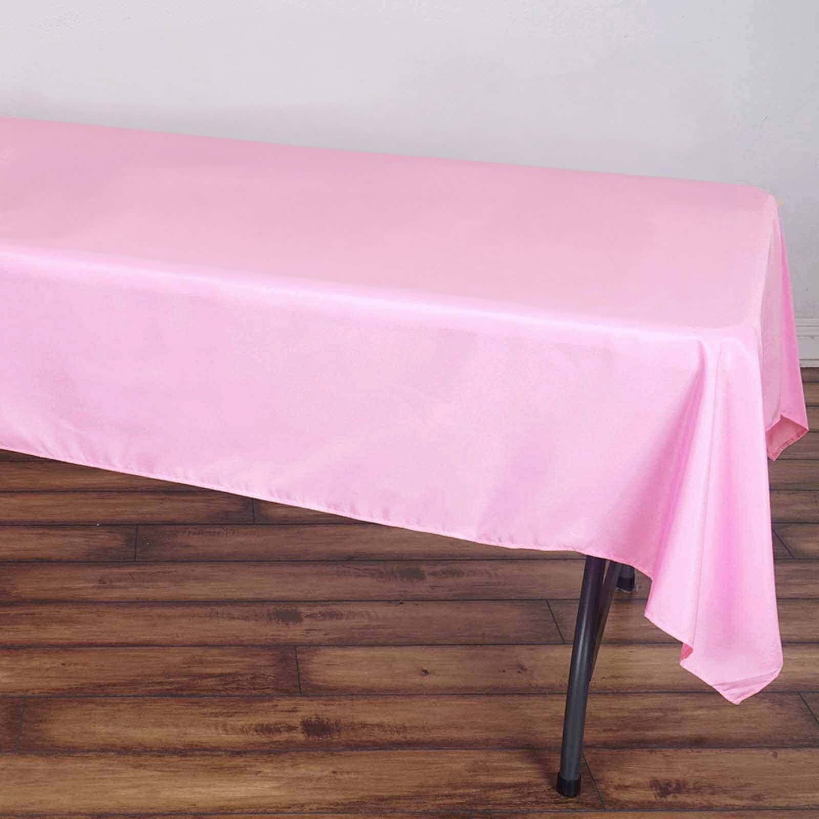 Polyester 60"x102" Rectangle Tablecloth Pink Polyester - Durable and Stylish Table Cover - Linen Luxes