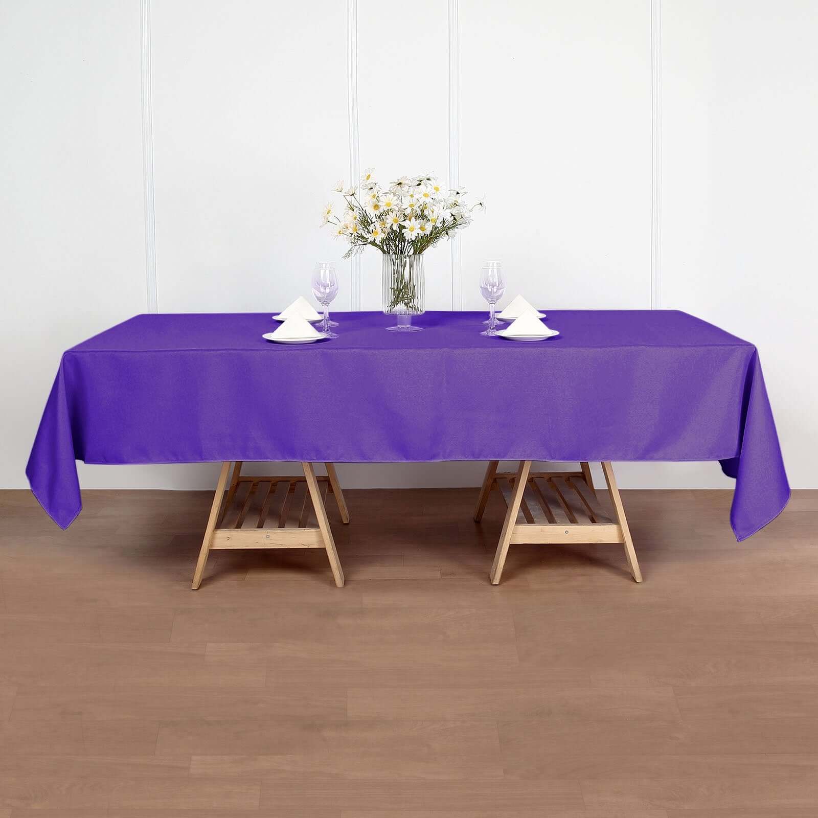 Polyester 60"x102" Rectangle Tablecloth Purple - Durable and Stylish Table Cover - Linen Luxes