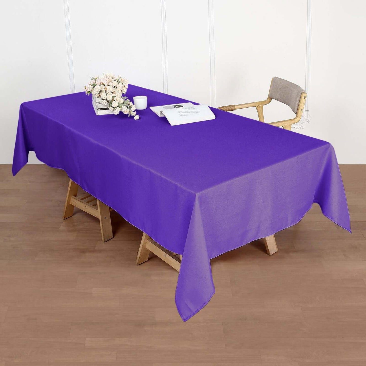 Polyester 60"x102" Rectangle Tablecloth Purple - Durable and Stylish Table Cover - Linen Luxes